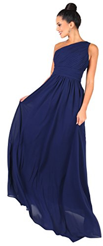 KRISP Bodenlanges Schulterfreies Chiffon Ballkleid (Marineblau, Gr.3XL) (3XL14-NVY-20)