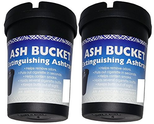 Ash Bucket 2 Pack Extinguishing Car Cigarette Ashtray Butt Bucket Portable Ashtray Smoking Accessory Auto Truck Home Office Beach Black