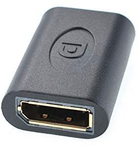 Oiyagai 1 Stück Displayport Weiblich zu Weiblich DP F/F Kuppler Konverter Anschluss Verlängerungsadapter Schwarz für Videostreaming Gaming