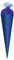 ROTH Bastel-Schultüte klein ultramarinblau - 35 cm rund - mit dunkelblauem Tüllverschluss