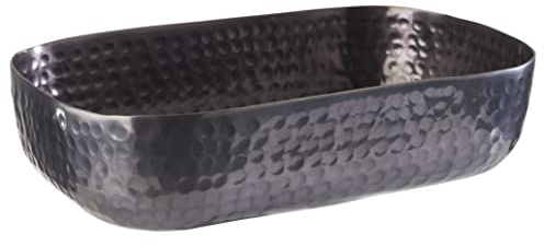 APS Schale aus Aluminium mit gehämmerter, gun-metal farbene Oberfläche für u.a. kalte und warme Speisen, 23,0 x 15,5 cm, 1,4 ltr.