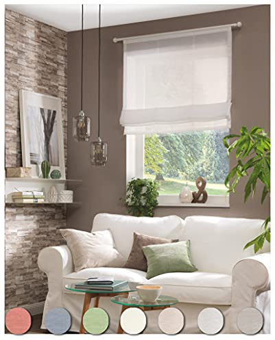 Neutex for you! ALLURE Raffrollo, Vorhang, Gardine, 140 x 100 cm (H/B), 459344, Made in Germany, Oeko-Tex Standard 100, wollweiß, Transparent