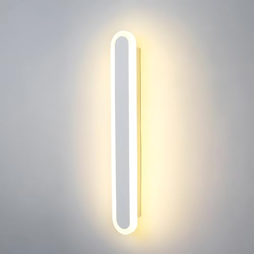 ZTWLEED LED Wandleuchte Innen Lange 40CM,12W Wandlampe Moderne | Drei Farbtemperaturen 3000K/4000K/6000K Wandleuchte für Schlafzimmer Wohnzimmer Korridor Treppenhaus,110-240V, Weiß