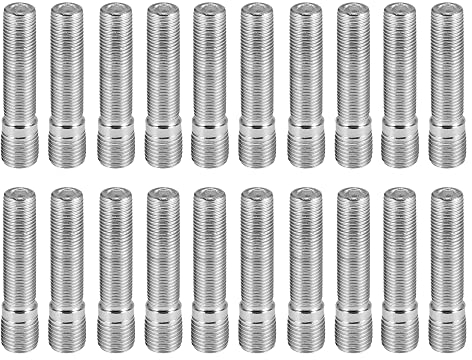X AUTOHAUX 20 Stück Auto Verlängerter Radbolzen Umbau M14x1.5 auf M12x1.25 CNC