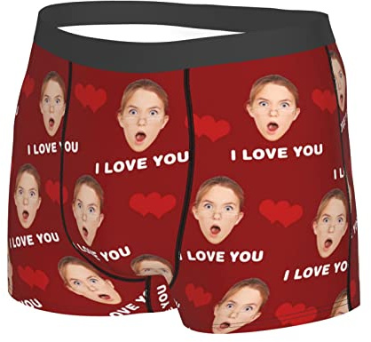 Naispanda Personalisiert Herren Boxershorts mit Foto Funny Gesicht Neuheit Briefs Frau Freundin Gesicht Unterwäsche Unterhose, Multi-Farbe wählbar Atmungsaktiv Boxer, Lustiges Neuheit