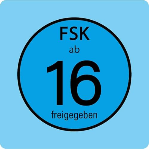 Aufkleber Hinweis Alterseinstufung „FSK ab 16“ Symbol Schild Folie selbstklebend blau | 5-40cm Made in Germany, Größen Name: 30x30cm