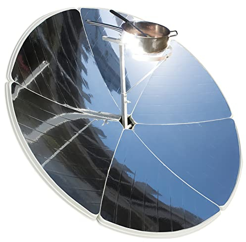 Cocina solar portátil, hornos al aire libre, kits de estufa de cocina solar, 1500 W, 1,5 m de diámetro, cocina solar para acampar al aire libre para calefacción solar, concentrador solar de bricolaje