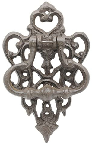 BOCbco Türklopfer Aus Gusseisen Für Die Haustür, Antiker, Strapazierfähiger, Geschmiedeter Türklopfer Für Den Vorderen Einstieg, Robuster/Rust Color/19.3 * 3.6 * 12Cm