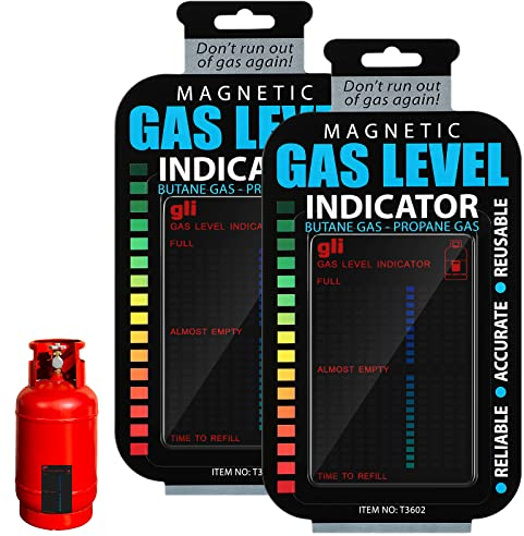 2 Pieces Magnetic Gas Level Indicator Reusable Propane Fuel Level Indicators Propane Tank Gauge for Home Kitchen Tool Outdoor Barbecues, Camping