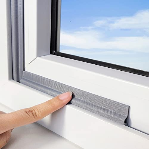 wordmouk Burlete Ventana Corredera Puerta Entrada, 5M Gris Tira de Sellado de Espuma de PU Autoadhesiva, Burlete Puerta Exterior Para a Prueba de Insectos, a Prueba de Polvo y a Prueba de Viento