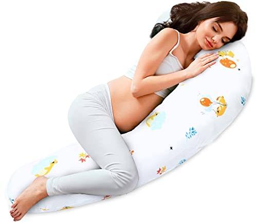 Totsy Baby Seitenschläferkissen 190 cm Komfortkissen Baumwolle - Schlafkissen mit Bezug Seitenschläfer Kissen Body Pillow Seitenschlafkissen mit Reißverschluss Teddybären