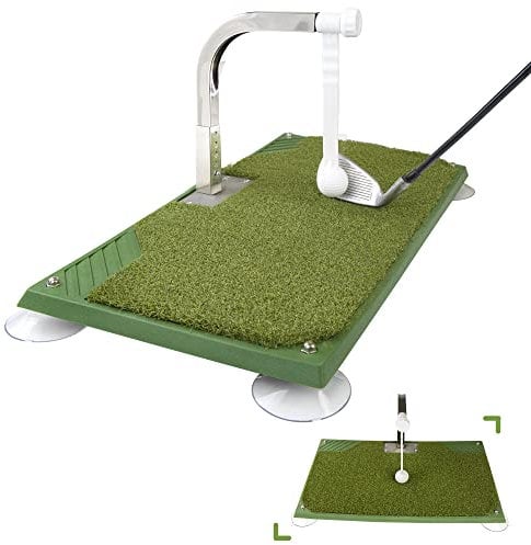 Golf Swing Trainer - Golf Training Equipment with 5 Height Adjustments - Iron and Club Practice Simulator in Home & Indoor - Portable Golf Swing Practice Mat, True Impact