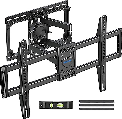 MOUNTUP Grande supporto da parete per TV da 37 a 82 pollici, design con cuscinetti a sfera per TV OLED ultra sottili, girevole ed estensione, braccio articolato per TV fino a 45,4 kg, VESA max 600 x