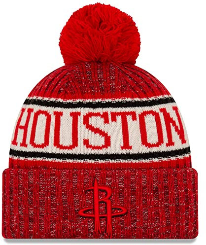 New Era Unisex-Erwachsene NBA Offizielle Sport-Strickmütze Sideline Bündchen Strickmütze Pom Beanie Hat, Houston Raketen, Einheitsgr��e