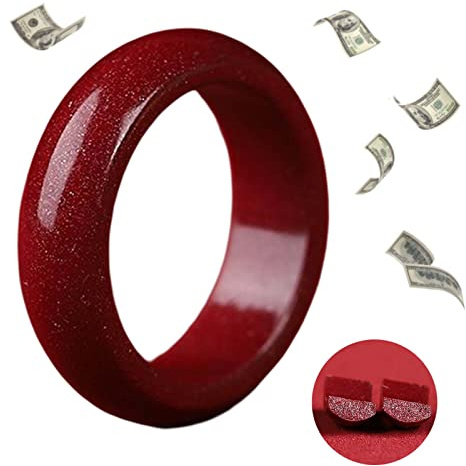 HETICA Feng Shui Cinnabar Ring, Anziehung Reichtum Cinnabar Feng Shui Ring für Männer Frauen, Reichtum und Schutz Glück Geld Amulett Glücksringe, die Glück bringen Muttertagsgeschenke, US 11,