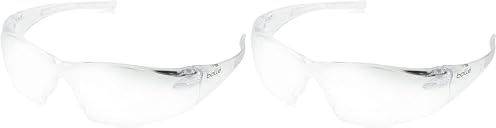 Bolle RUSHPSI Rush Glasses with Tipgrip PC Anti-Scratch and Fog Lens, Clear/Black (Pack of 2)
