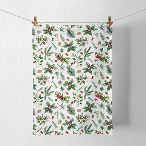 Ambiente Geschirrtuch Küchentuch Geschirrhandtuch 50x70cm 100% Baumwolle Winter Greenery Winter Weihnachten Advent Zweige und Beeren