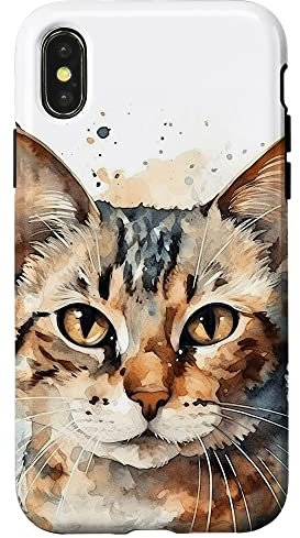 Cat Watercolor Graphic Case for iPhone X/XS
