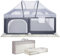 ONVAYA® Laufgitter mit Faltbarer Spielmatte und Insektenschutznetz | Laufstall für Babys 120 x 160 cm | Schutzgitter für Kinder | Rechteckiges Krabbelgitter | Absperrgitter | Babyzaun