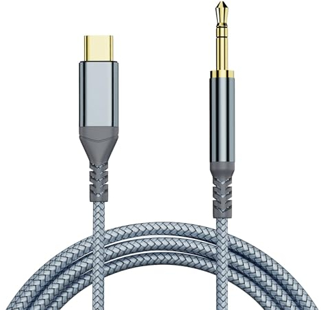 Câble USB C vers Jack, USB C vers Auxiliaire Jack 3,5mm Adaptateur USB C Jack Mâle Stéréo Voiture Compatible avec Phone 15, Galaxy S23/S22/S21 Ultra, Écouteurs, Audio Maison, Voiture