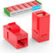 Sokqovt Lot de 24 coupleurs Keystone Cat6 RJ45 femelle vers femelle, prises Keystone Cat 6 en ligne pour plaque murale et panneau de brassage, coupleur Ethernet RJ45 rouge