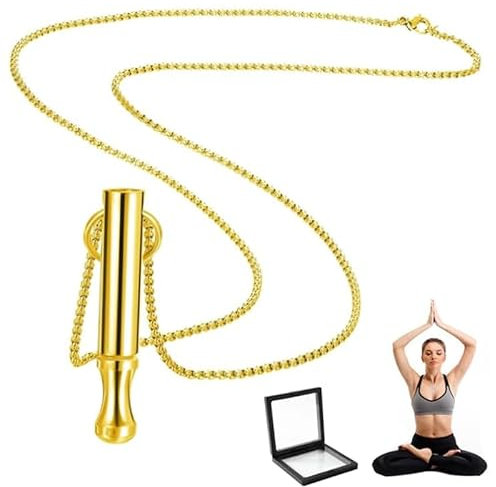 Gold Atmende Halskette Angstlinderung Halskette Edelstahl Achtsames Atmen Halskette Hoki Halskette Gegen Angst Meditation Breathing Halskette,Bringen 3d Schmuck Aufbewahrungsbox Aus Dünner Folie