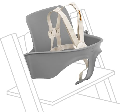 Stokke Tripp Trapp Babyset 2 Sturmgrau - Alter 6-36 Monate - Verwandeln Sie den Tripp Trapp Stuhl in einen bequemen Hochstuhl - Inklusive Stokke Harness 2