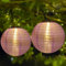 Lampions Solar Außen,Himmel 2 Stücke Solar LED Laterne Wasserdicht Nylon Hängende Gartenlaterne 25cm Solar Beleuchtung für Garten, Hof, Terrasse, Hochzeit, Halloween Fest Deko (lila)