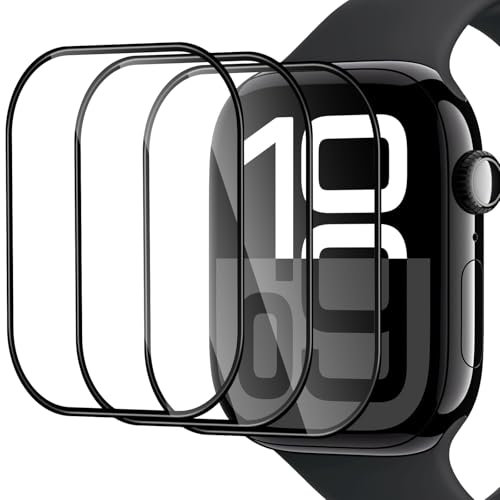 Datree 3 Pezzi per Apple Watch Series 10 42mm Pellicola Prottetiva,Anti Graffio Copertura Totale Film Pellicola, Senza Bolle, HD Chiaro- Nero