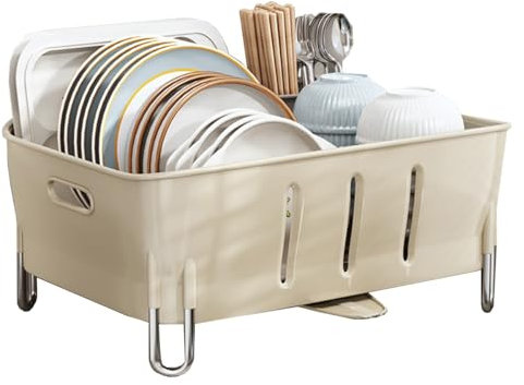 GIZNXBA Escurreplatos con Estante De Vajilla, Escurridor De Platos para Fregadero con Tablero De Drenaje, Escurre Platos Armarios por Encima del Fregadero
