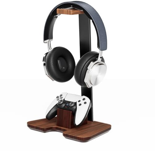 CUIWHRL Controller Stand Wood Headphone Stand for Desk Gaming Desk Accessories Controller Holder for PC Earphone Accessories Headset Holder