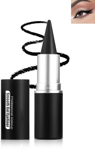 Eyeliner Wasserfest Schwarz, Matt Glatte Kajalstifte Wischfester, Creme Gel Eyeliner Stift Langlebig für Augen, Wangen, Körper, Hochpigmentiert Eyeliner Face Paint Stick Makeup für Cosplay-01