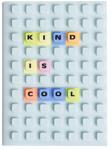 Pearhead Letterboard Journal, Soft Customizable Jacket Cover, Fidget Notebook for Girls and Boys, 188 Letters Included - Blue