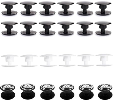 Alriedy Lot de 24 paires de boutons et rivets de rechange pour chaussures de style Crocs - Installation et réparation faciles - Design robuste pour une longue durée de vie et une décoration, Noir