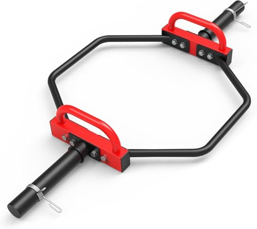 JX FITNESS Olympic Trap Bar 2 Inch,Hex Deadlift Squat Bar,48.6 Weight lifting Shrug Bars for Squats,Push-Ups,Shoulder Exercises, Farmers Walk, 200kg Capacity for Home Gym Workout