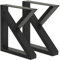 INMOZATA 2 Stück Tischbeine Metall Schwarz K Form Tischgestell Outdoor DIY Möbelfüße für Schreibtisch Esstisch Couchtisch Sitzbank B45 x H71 cm