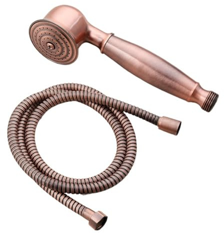 HEJIGOOD Vintage Red Bronze Handheld Shower Head Set Solid Brass Telephone Style with 59 Inch Stainless Steel Hose