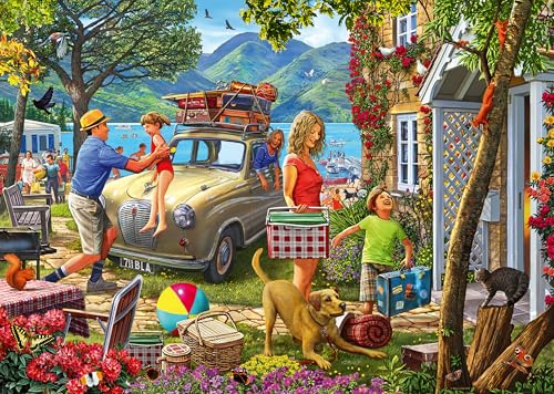 Ravensburger Holiday Cottage 1000 Piece Jigsaw Puzzle – Charming Summer Family Cottage Scene by Artist Steve Read