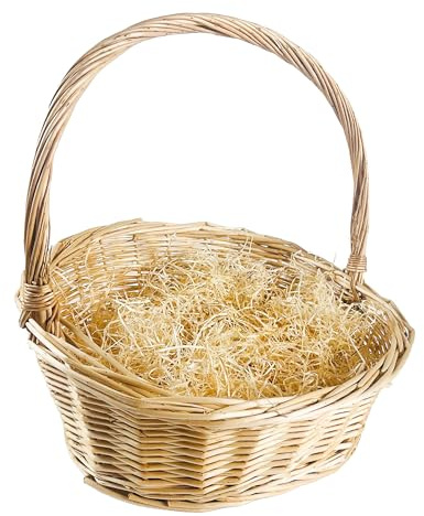 Kobolo Geschenkkorb Gr.2 aus Weide mit Holzwolle 34x28x36 cm Beige