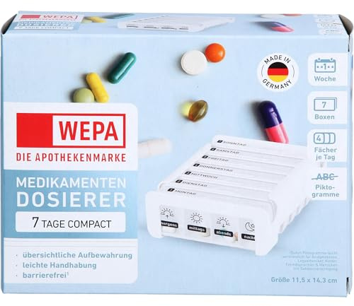 WEPA Medikamentendosierer 7 Tage Compact Wochenmagazin weiß, 1 St. Dosette
