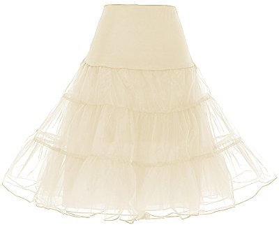 DRESSTELLS Petticoat Unterrock Damen Reifrock Dirndl Petticoats 1950er Rockabilly Kleider Pettycode Unterrock Kurz Tüllrock Meerjungfrau Kostüm Champagne S