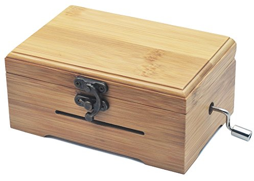 Wingostore Spieldosen-Werk, 30 Noten, mit Handkurbel, Kupfer With Bamboo Box