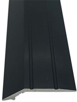 Grandismo® 3ft - Angle Edge Flooring Stick-Down Strip - Tile/Laminate/Wood Aluminium to Vinyl or Carpet - Threshold Metal Door Trim/Edging - Black Colour