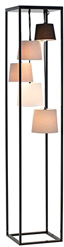 Design Stehlampe LEVELS schwarz beige 5 Schirme Stehleuchte Wohnzimmerleuchte Hängeleuchte