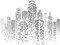 Craft Kreatively Wolkenkratzer-Schablone – wiederverwendbare Schablone/Vorlage, Motiv: Skyline, Stadt, Gebäude, Wand