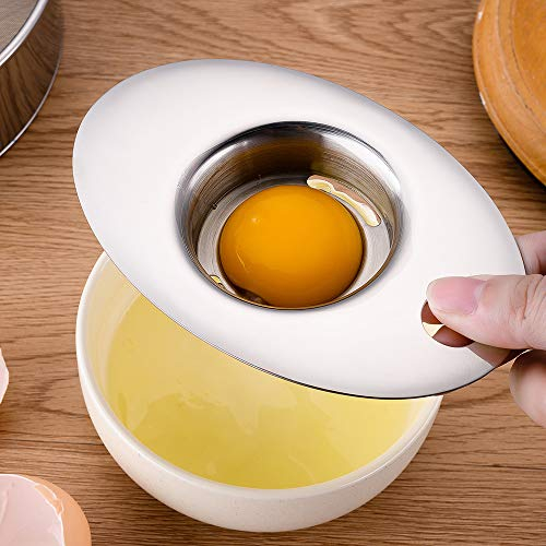 Latauar Eiertrenner Premium 304 Edelstahl Eigelb Weiß Separator Professioneller Eiertrenner Werkzeug zum Backen Kuchen, Eierpuppen, Mayonnaise und mehr