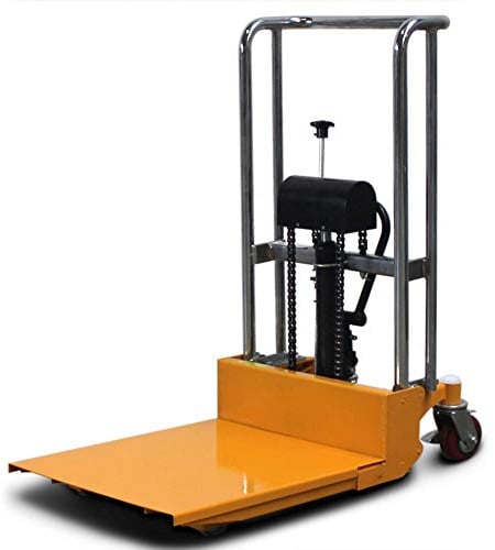 Fahrbarer Hubtisch mit Gabeln und Plattform, Mini-Stapler, 400 kg, 0,85 m Hubhöhe, 650 mm Gabellänge
