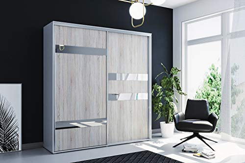 Sliding Doors wardrobe White with oak effect doors A5 200cm