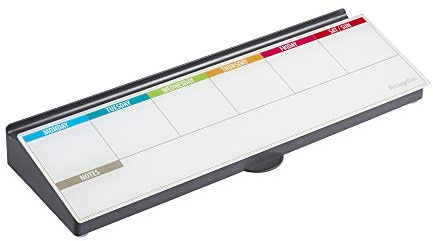 MessageStor Keyboard Write and Store, 18in x 6.5in Computer Pad, Magnetic Glass Dry-Erase Surface, Whiteboard Desk Memo Pad with Accessory Storage and Built-in Phone Charger Organizer - Week Calendar