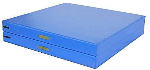 Turnmatte Weichbodenmatte Blaue Faltbare Gymnastik-Taumelmatte, multifunktionale Trainingsmatte mit Griff, verwendet für Yoga, Kampfkunst, Springen (Size : 120x60x5cm)